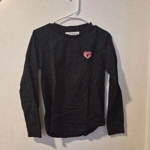 Dutch Bros Black Long Sleeve Tee with Pink Heart